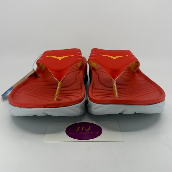 Hoka One One Men\'s Ora Recovery Flip Flop Thong Sandals Fiesta/Amber Size 9 main image 4